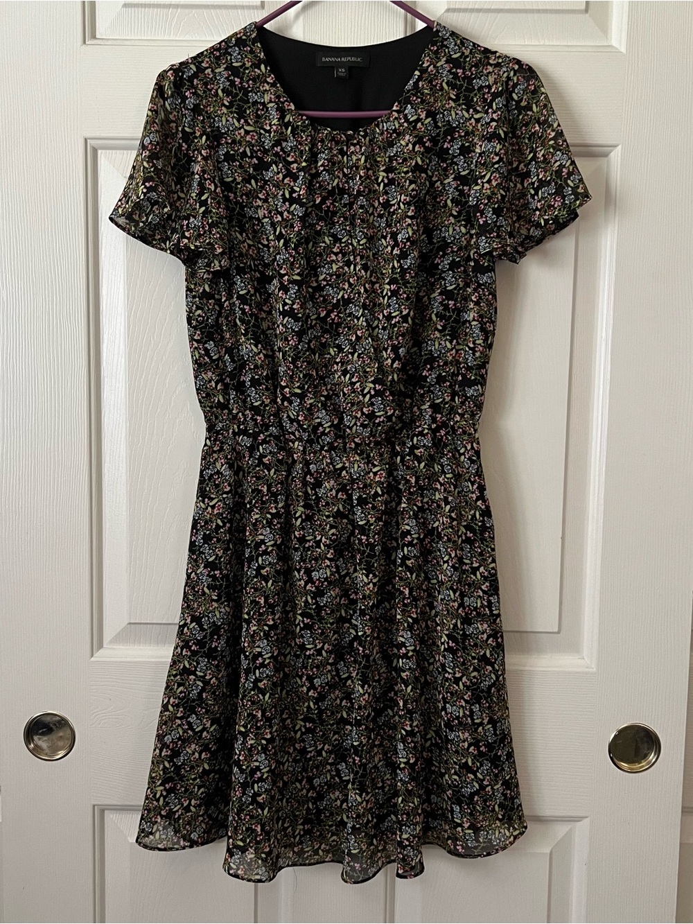 Banana Republic Black Floral Mini Dress size XS